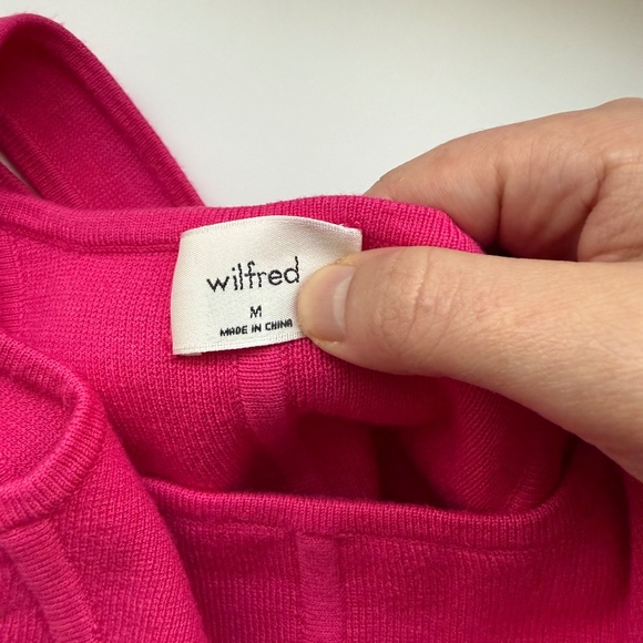 Wilfred Aritzia Natalie Knit Square-Neck Bustier Crop Tank Top Pink Size Medium - Picture 4 of 8